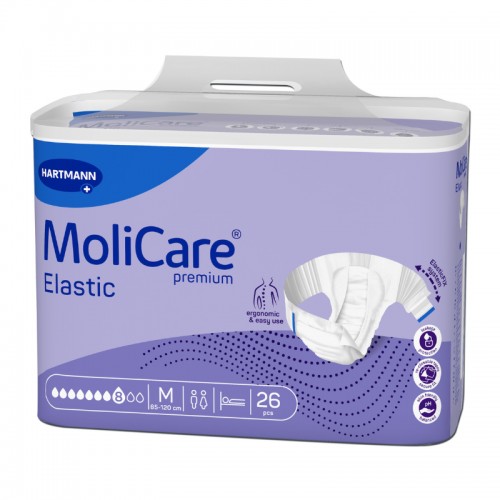 Fralda MoliCare® Premium Elastic 8 Gotas M 26 Unidades Fralda MoliCare® Premium Elastic 8 Gotas M 26 Unidades